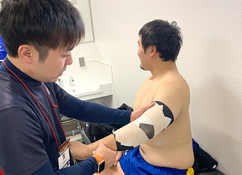 八戸学院大学ラグビー部 トレーナー活動の写真1